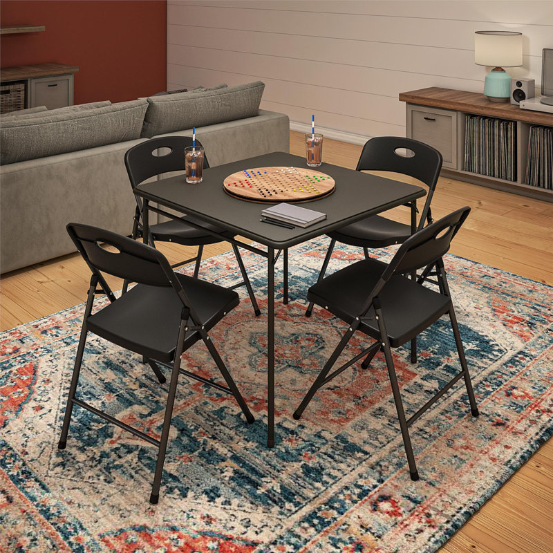 Cosco Indoor/Outdoor Black Resin Folding Chair 4-Pack