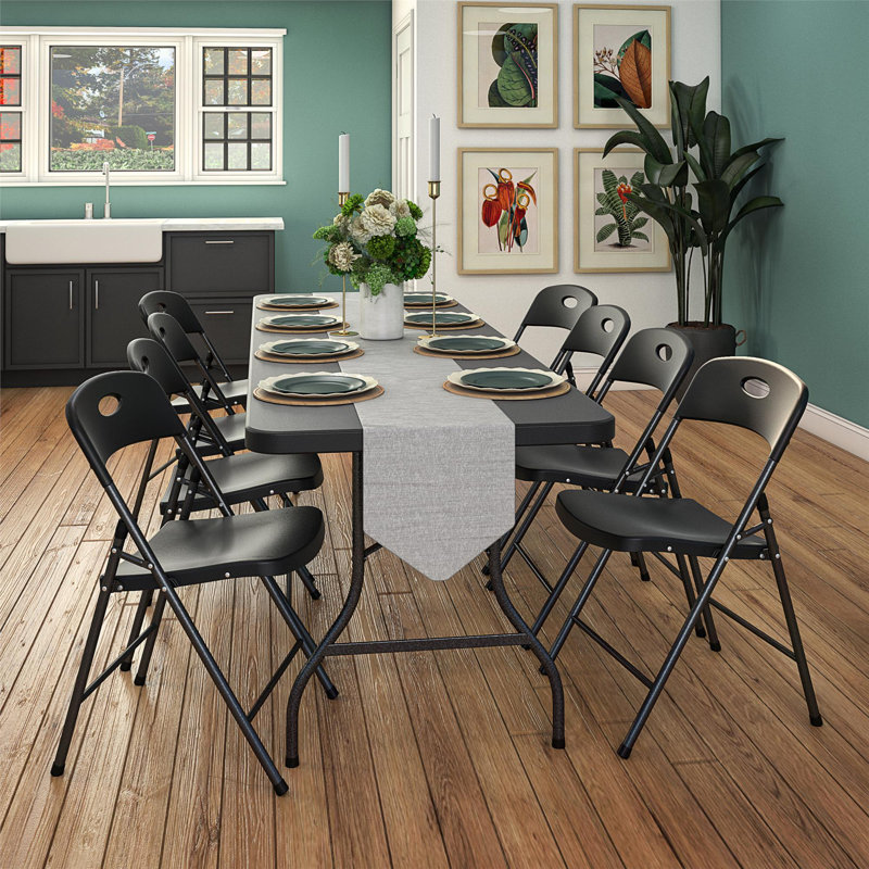 Cosco Indoor/Outdoor Black Resin Folding Chair 4-Pack