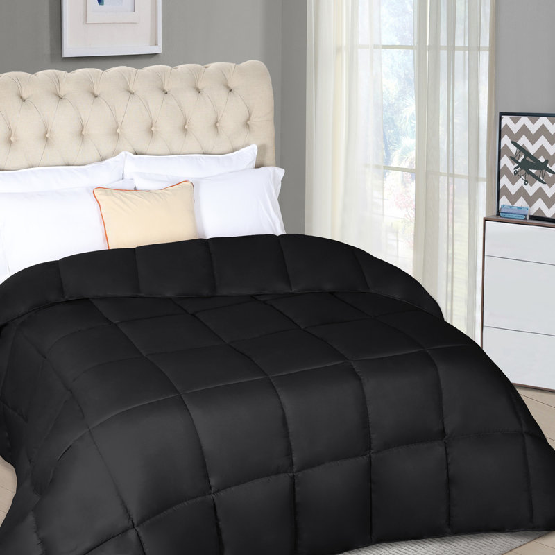 Twin Black Reversible Down Alternative Comforter