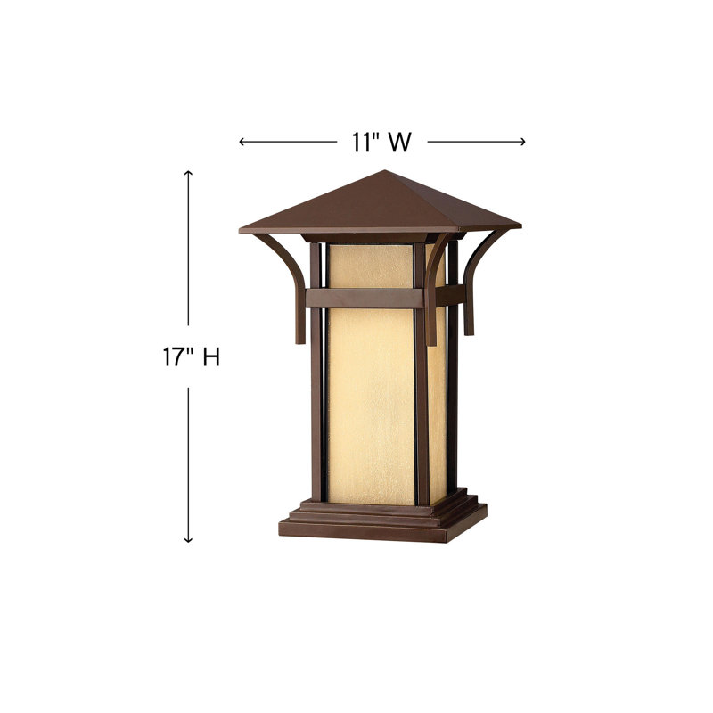 Harbor Anchor Bronze Outdoor Pier Lantern with Etched Amber Glass
