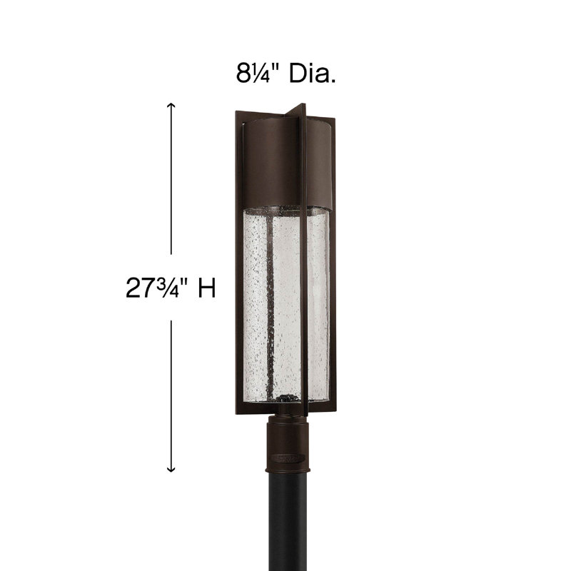 Buckeye Bronze Aluminum Outdoor Post Light with Clear Seedy Glass
