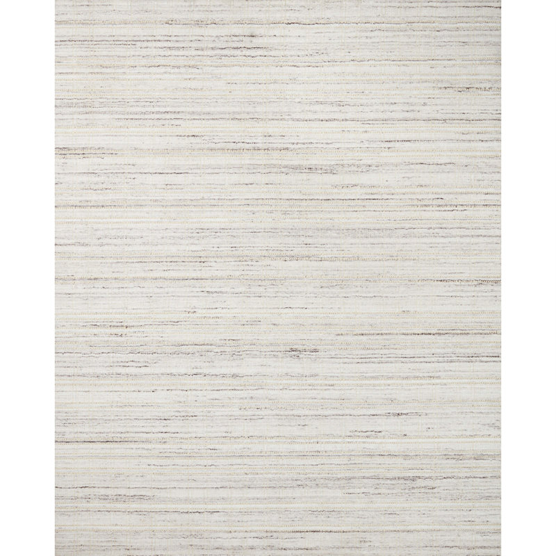 Ivory and Dove Hand Loomed Rectangular Indoor Rug