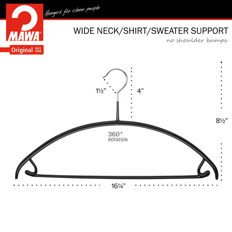 Black Non-Slip Metal Suit and Coat Hanger Set