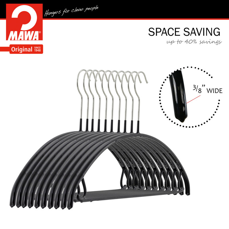 Black Non-Slip Metal Suit and Coat Hanger Set