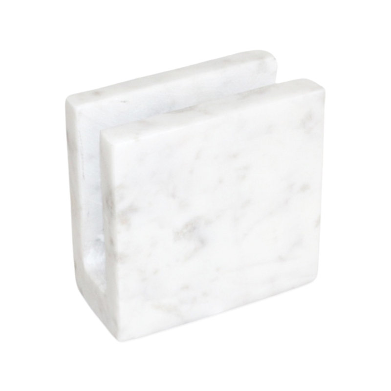 Elegant White Marble Tabletop Napkin Holder