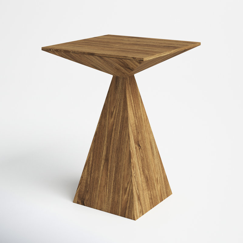 Brown Mango Wood Midcentury Modern End Table