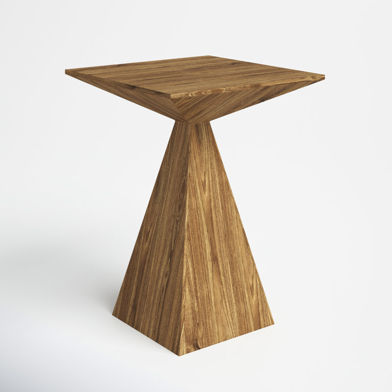 Brown Mango Wood Midcentury Modern End Table