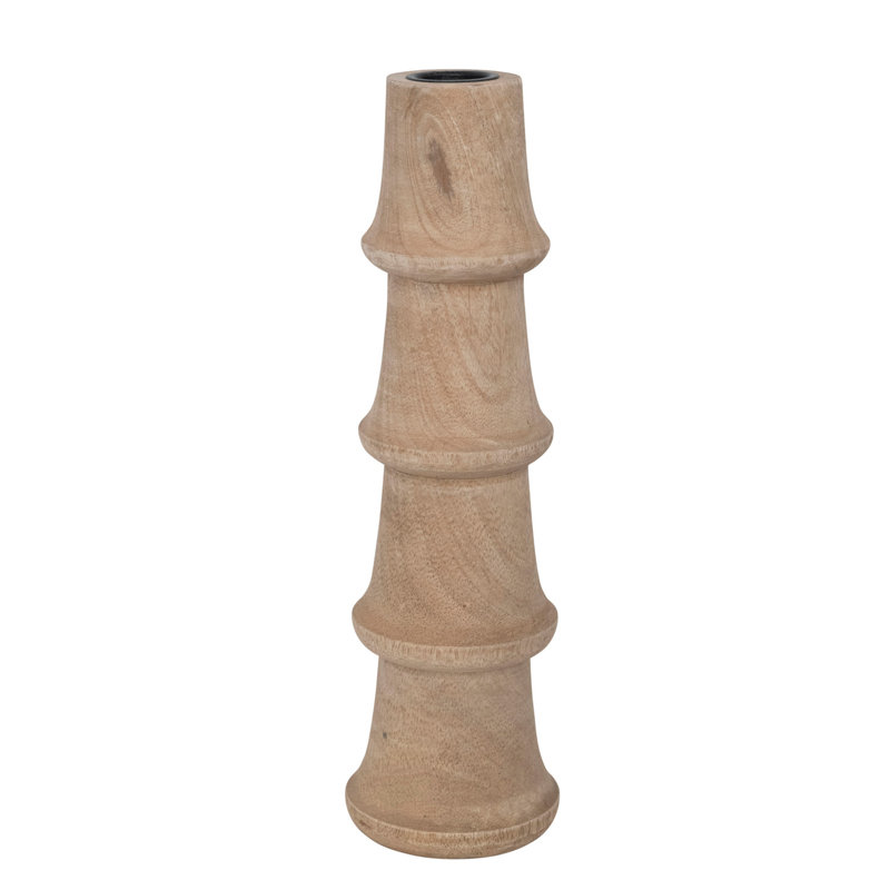 Natural Mango Wood Tabletop Candlestick Holder