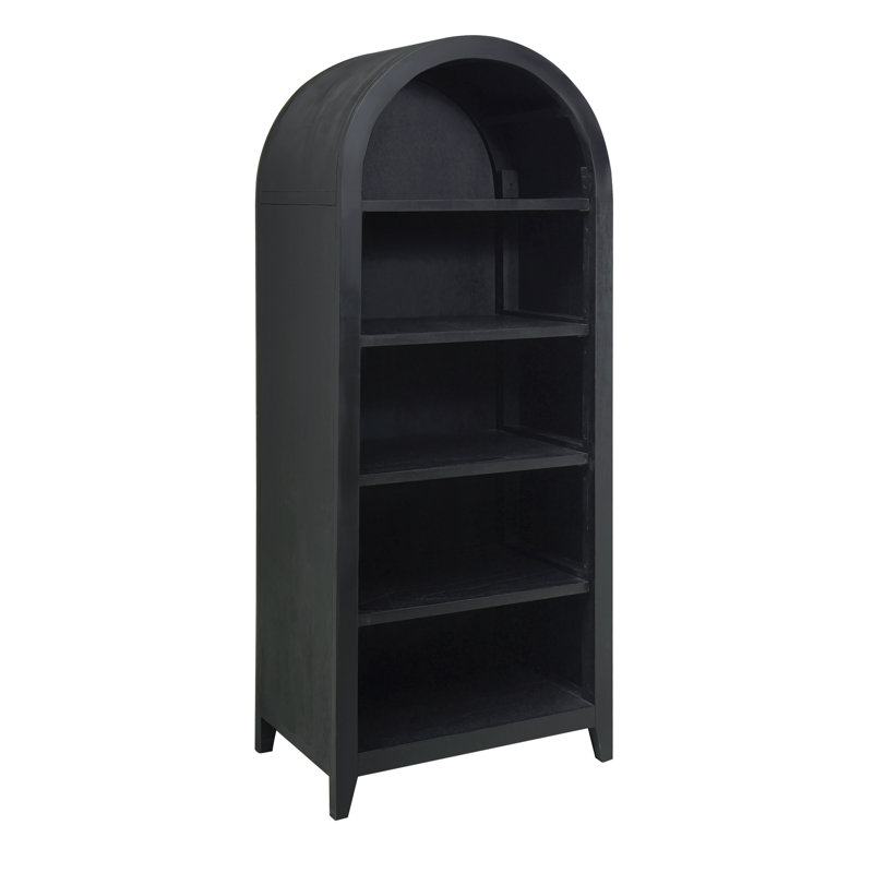 Conrad Kettle Black Adjustable Wooden Bookcase with Arched Top