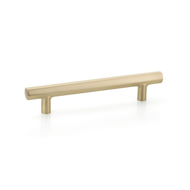 Satin Brass 5" Modern Bar Cabinet Pull with Mounting Hardware