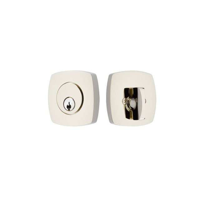 Polished Nickel Modern Single Cylinder Deadbolt