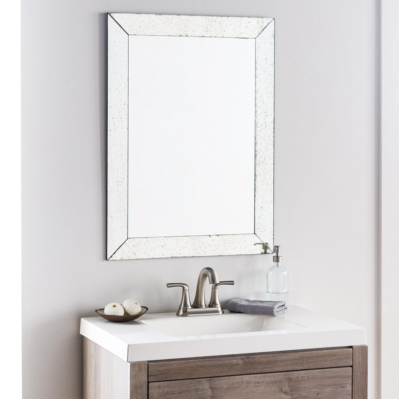 Alicia Speckled Beveled Wood Full-Length Mirror 44" x 20"