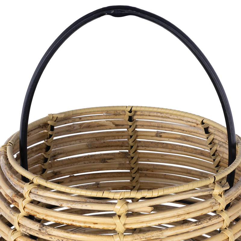 Monica 19'' Natural Bamboo Woven Hurricane Candleholder