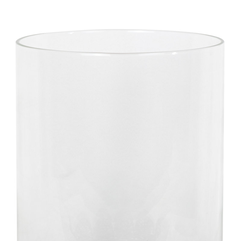 Scalloped Rattan Base 14.5'' Glass Hurricane for Outdoors