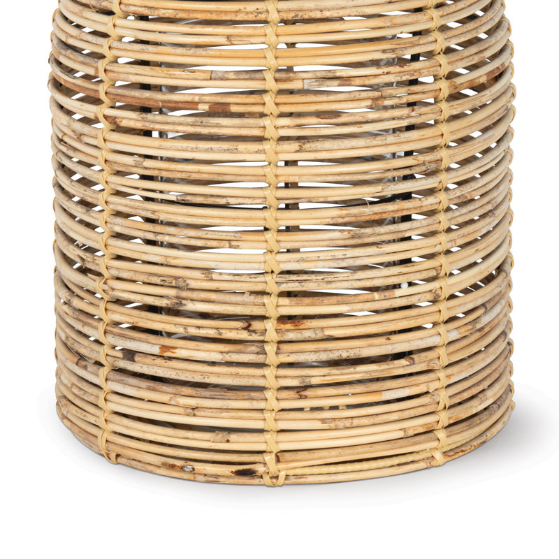 Monica 19'' Natural Bamboo Woven Hurricane Candleholder