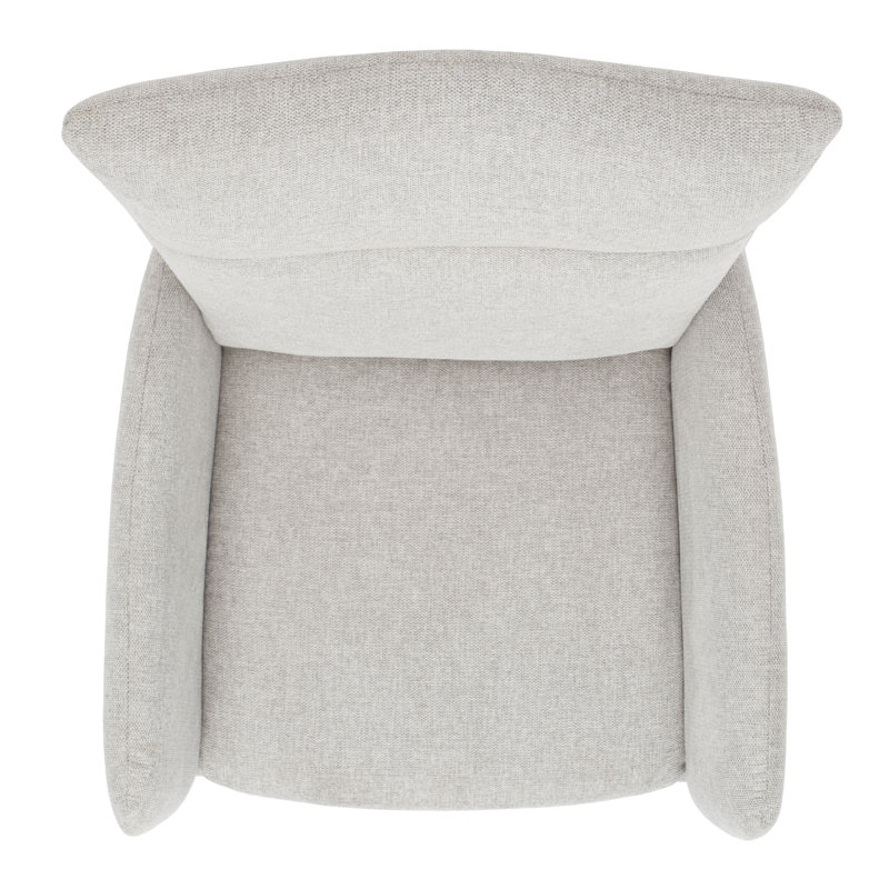 Mid-Century Modern Light Gray Velvet Armchair with Metal Cross Base