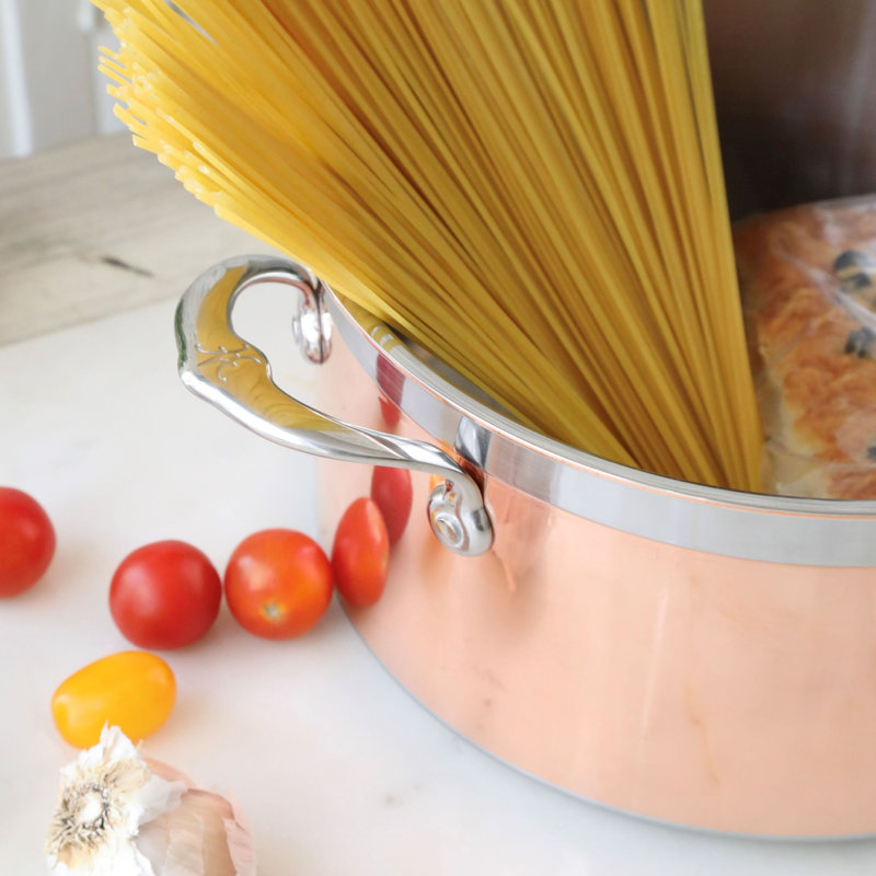 Copper and Stainless Steel 6 Quart Induction Stock Pot