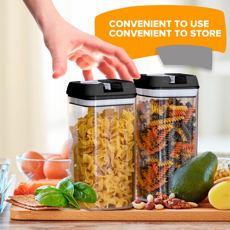 Black BPA-Free Plastic Airtight Food Storage Containers Set