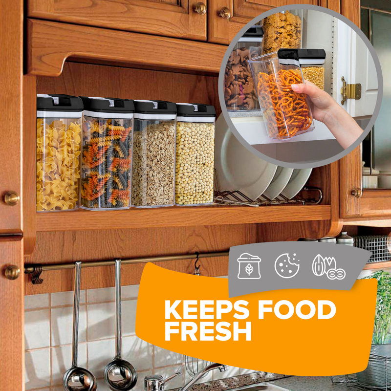 Black BPA-Free Plastic Airtight Food Storage Containers Set