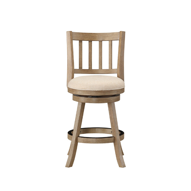 Ivory Swivel Adjustable Wood and Metal Counter Stool