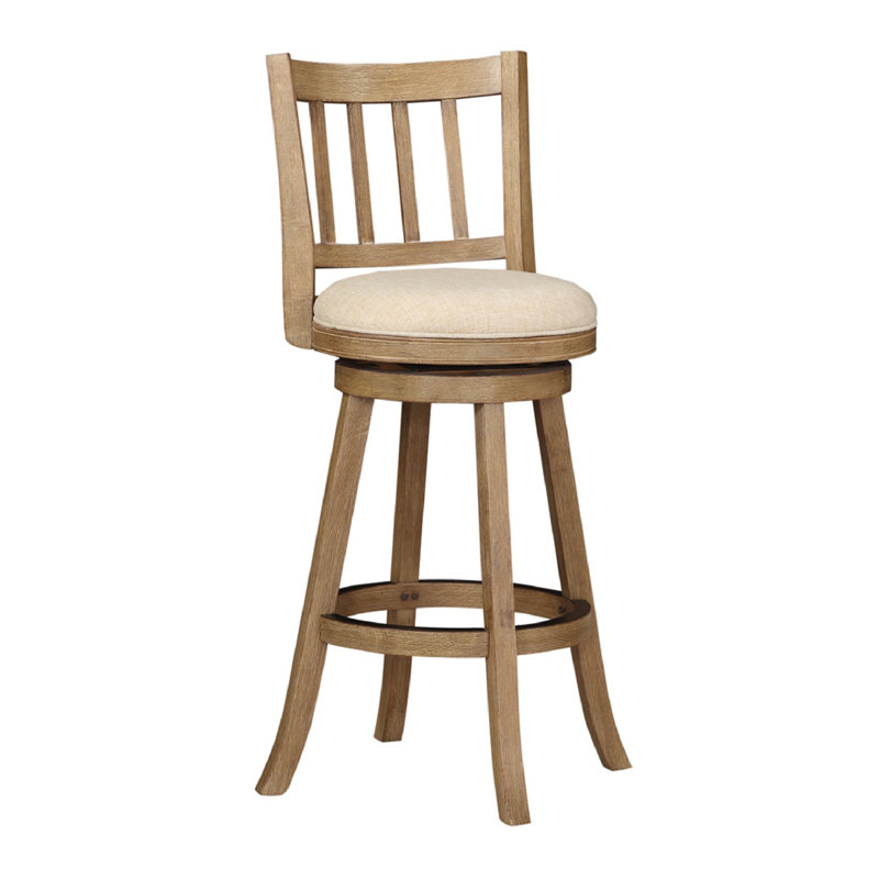 Ivory Swivel Adjustable Wood and Metal Counter Stool