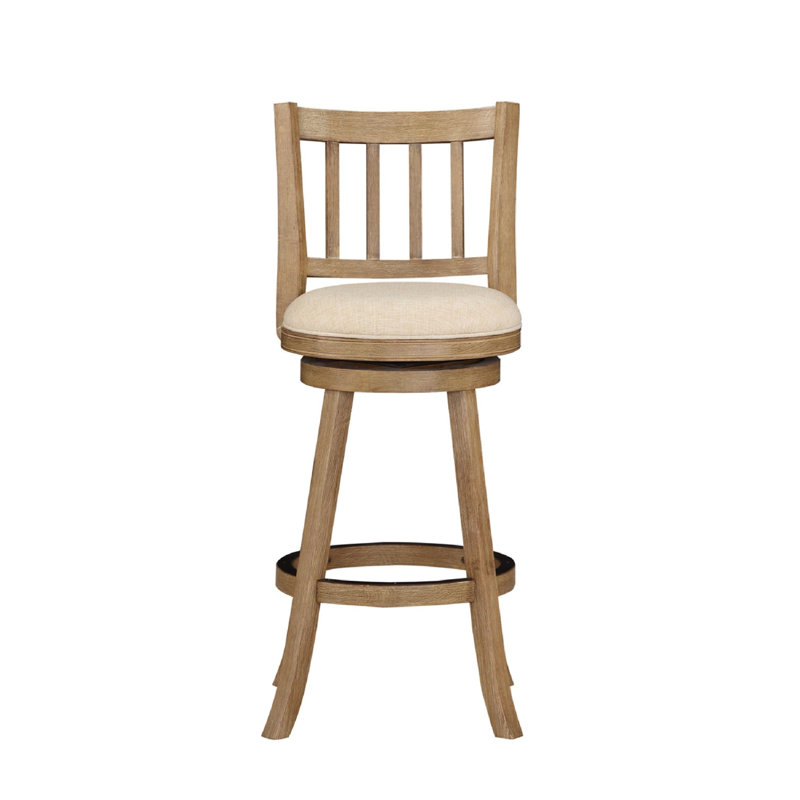 Ivory Swivel Adjustable Wood and Metal Counter Stool