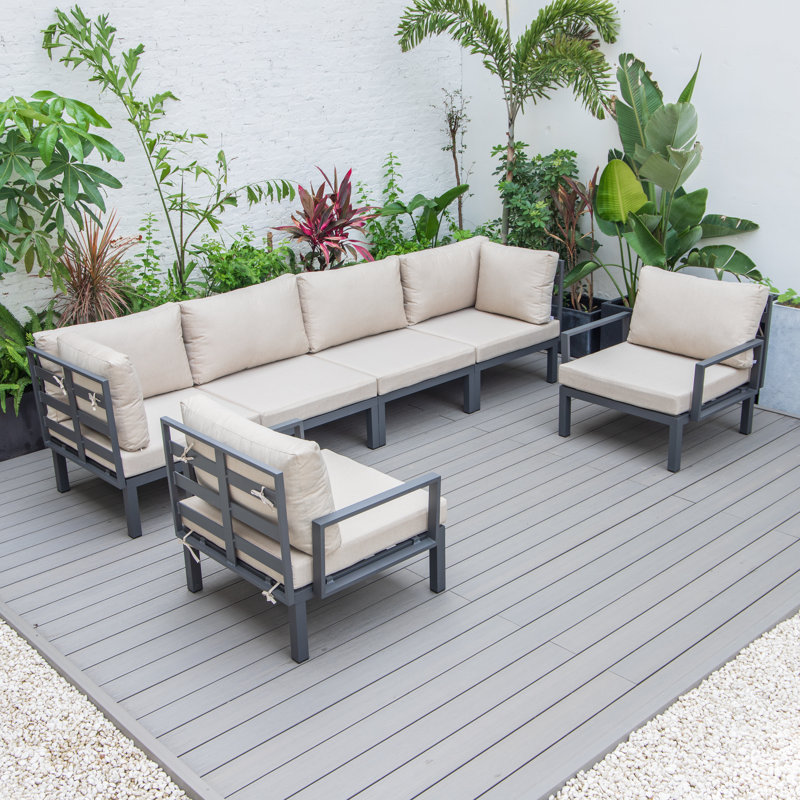Hamilton Beige Aluminum 6-Piece Outdoor Sectional Set