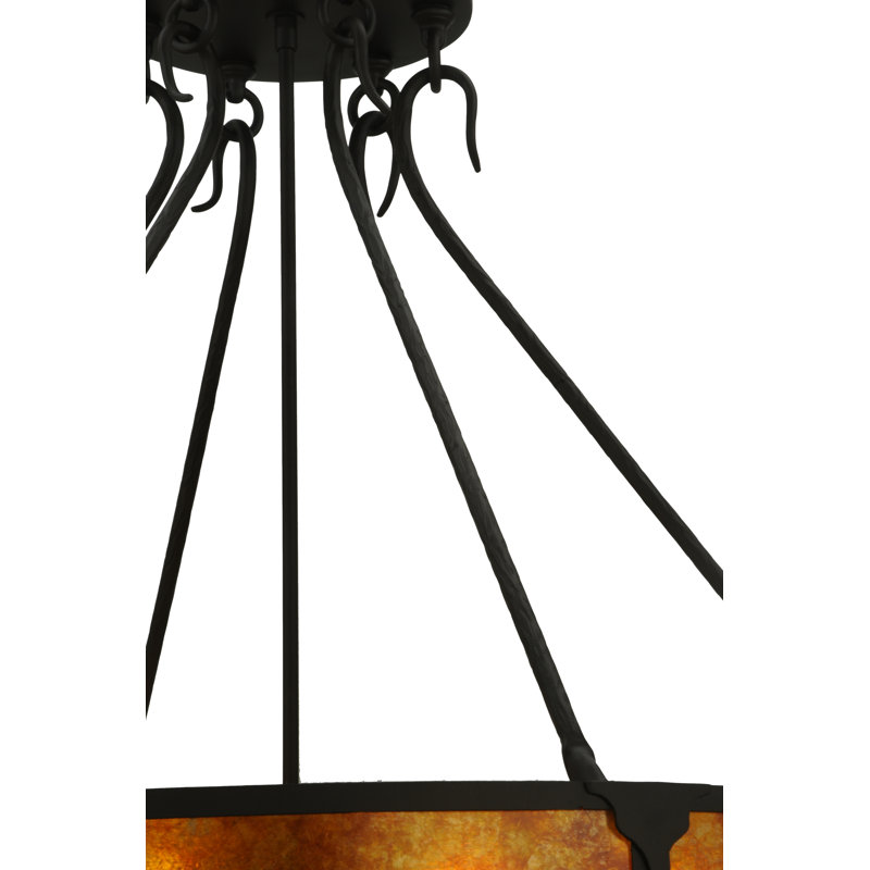 32" Copper and Glass Rustic Pendant Light