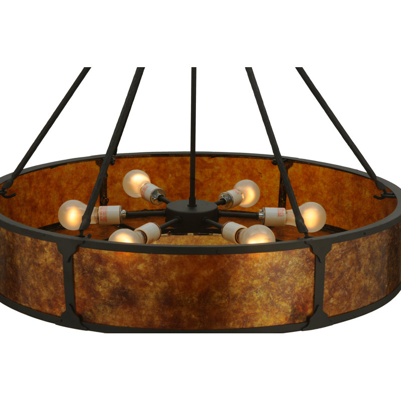 32" Copper and Glass Rustic Pendant Light