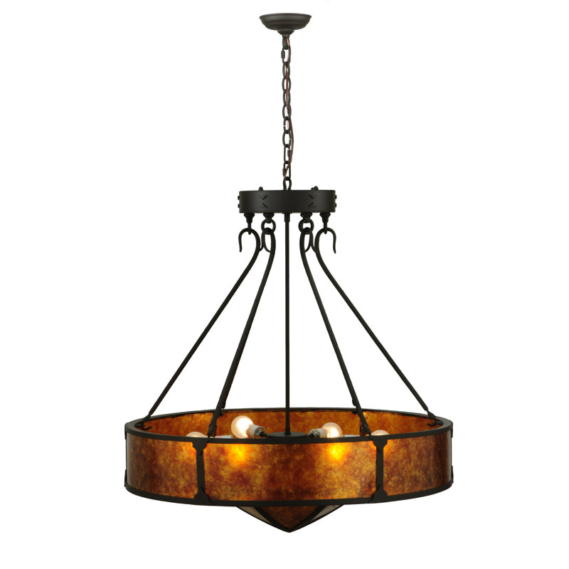 32" Copper and Glass Rustic Pendant Light