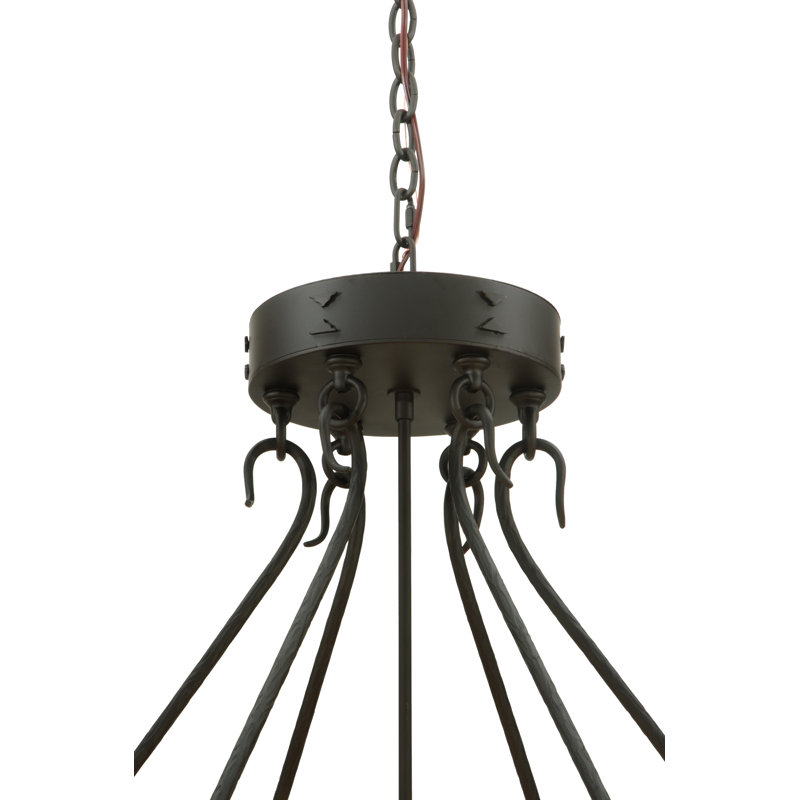 32" Copper and Glass Rustic Pendant Light