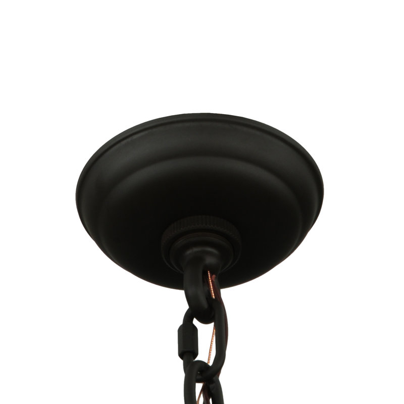 32" Copper and Glass Rustic Pendant Light