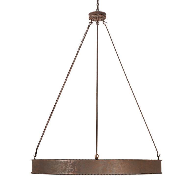 Escabroso Amber Idalight 81" Rust LED Drum Chandelier