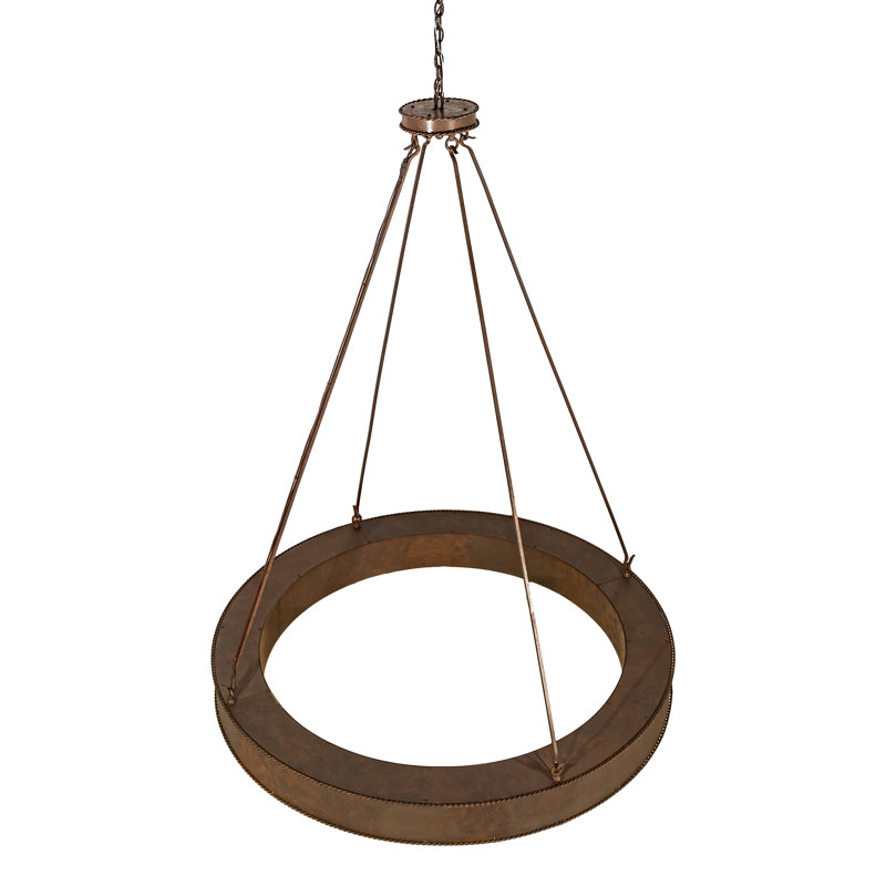 Escabroso Amber Idalight 81" Rust LED Drum Chandelier