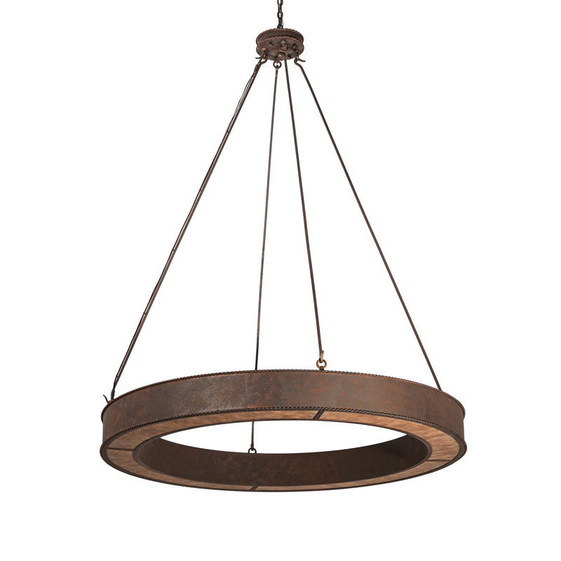 Escabroso Amber Idalight 81" Rust LED Drum Chandelier