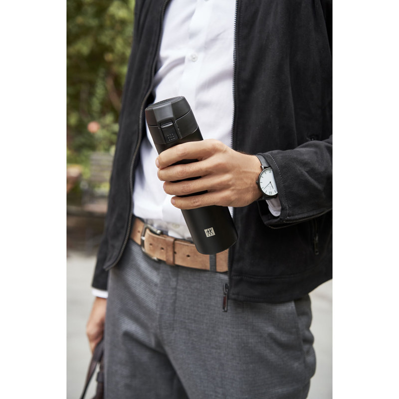 Matte Black Stainless Steel 450ml Travel Bottle