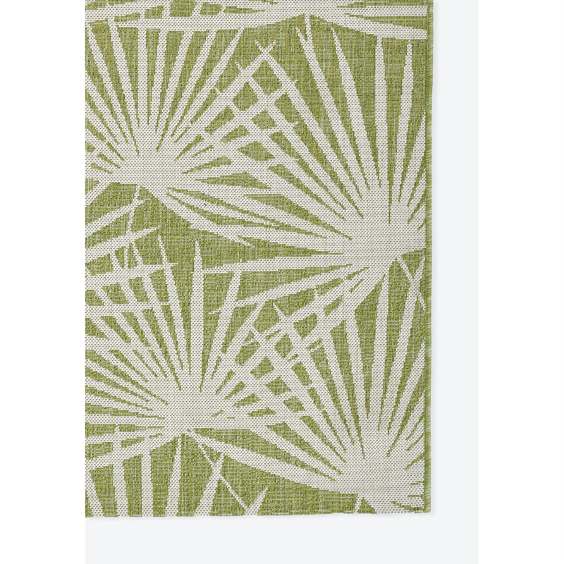 Sorrento Tropical Green Geometric Flat Weave Runner Rug