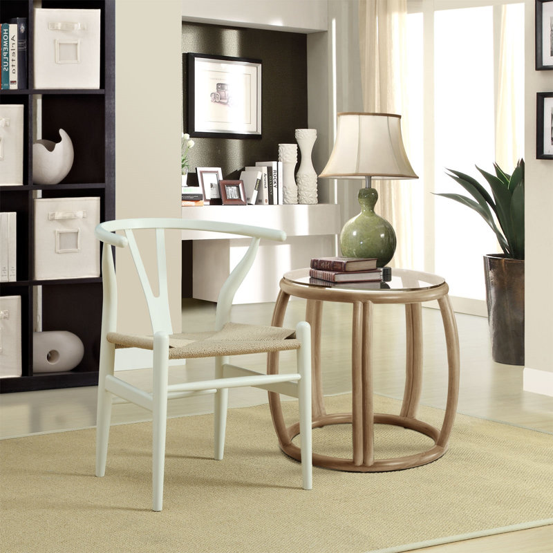 Classic White Wishbone Wooden Arm Chair