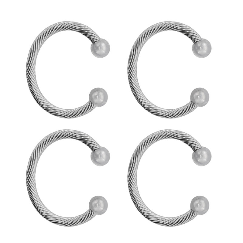 Silver Metal Low-Profile Christmas Stocking Holders, 4-Pack