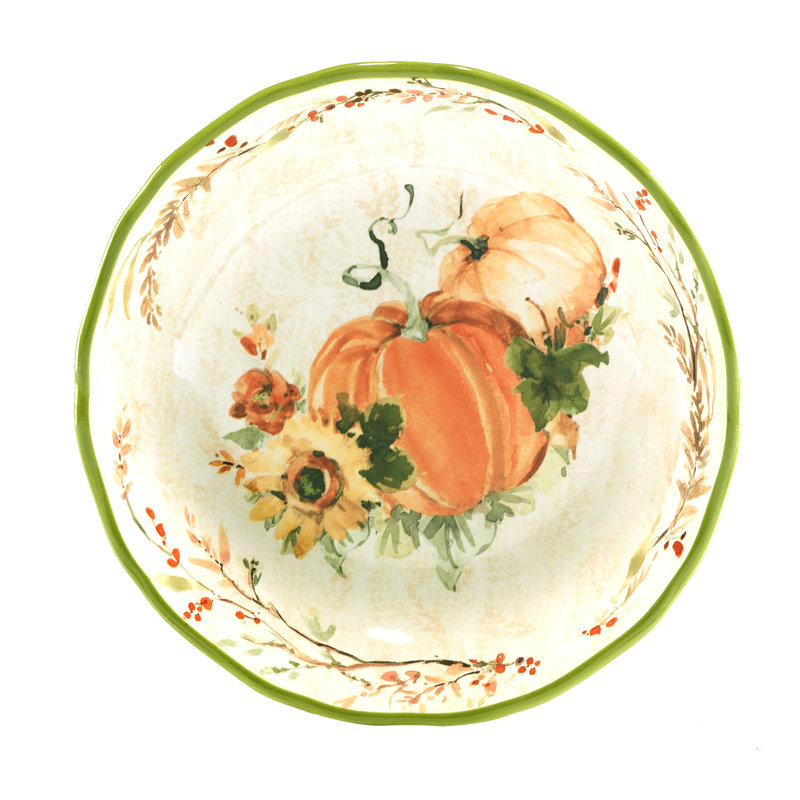 Harvest Morning Ceramic Fall Soup Bowls, Set of 4