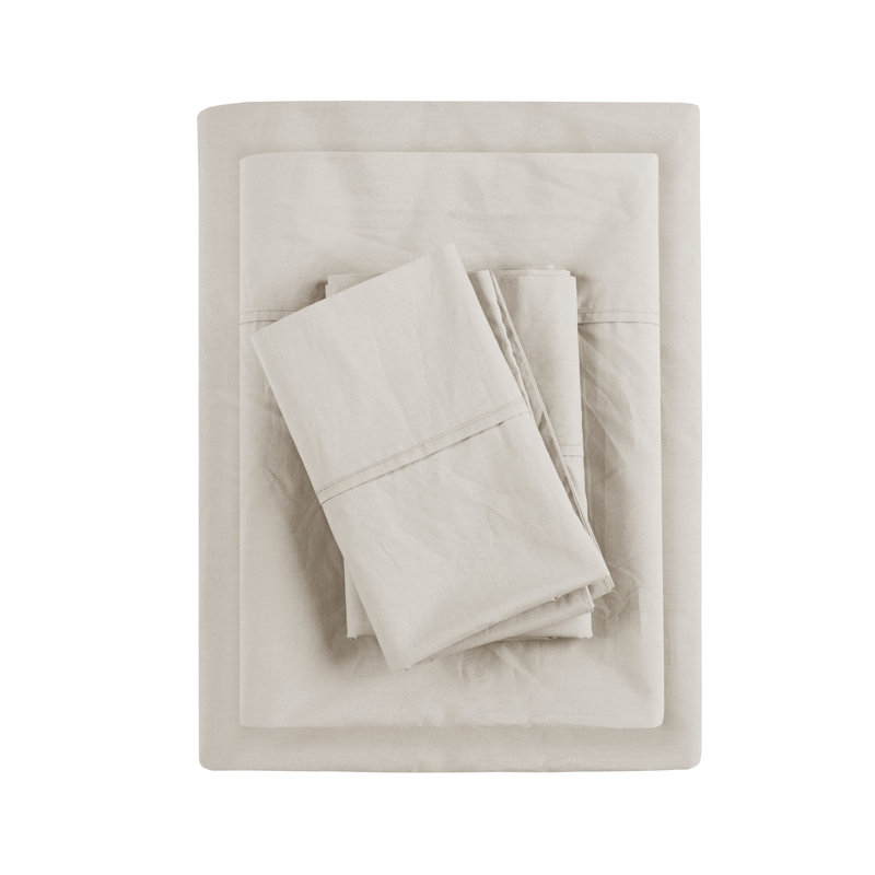 Full White Cotton Percale Sheet Set