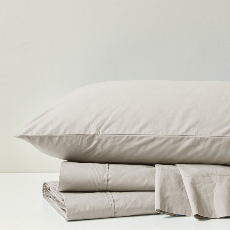 Full White Cotton Percale Sheet Set