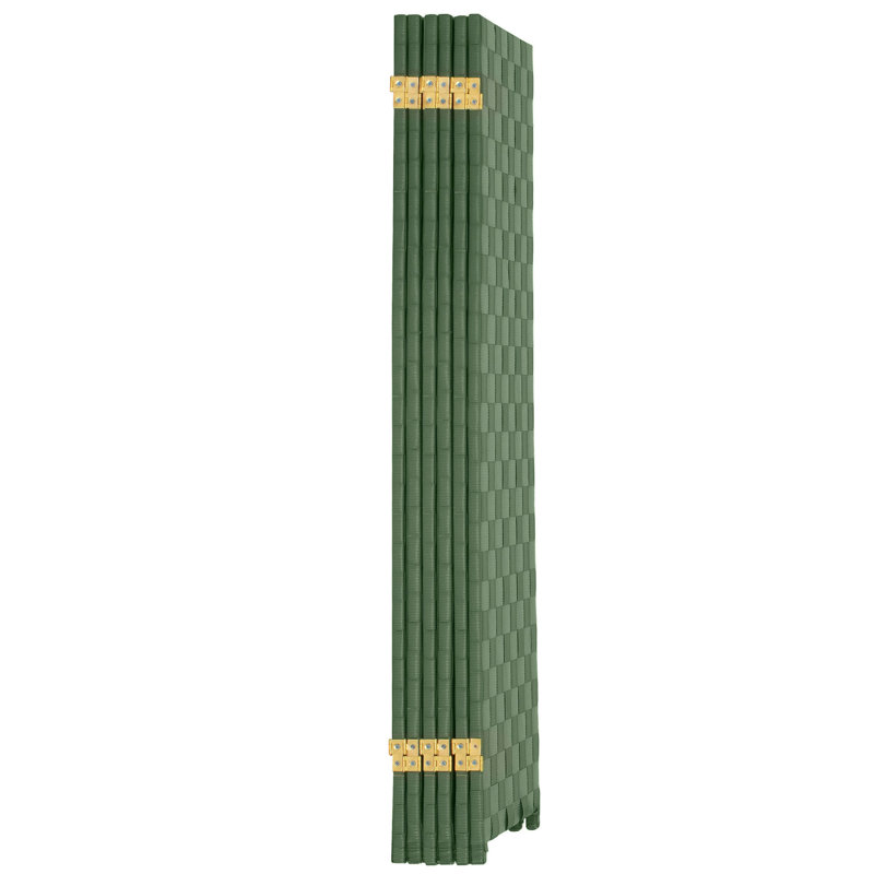 Green Vinyl 6-Panel Folding Floor Screen