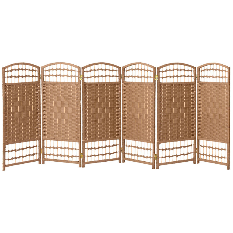 Natural Fiber Weave 2 ft. 6-Panel Folding Screen
