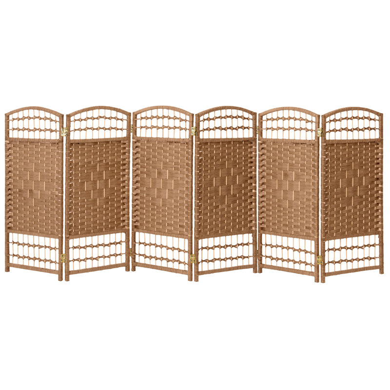 Natural Fiber Weave 2 ft. 6-Panel Folding Screen