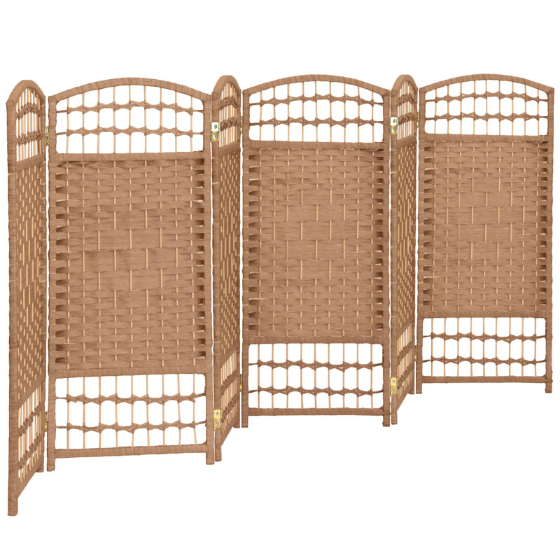 Natural Fiber Weave 2 ft. 6-Panel Folding Screen