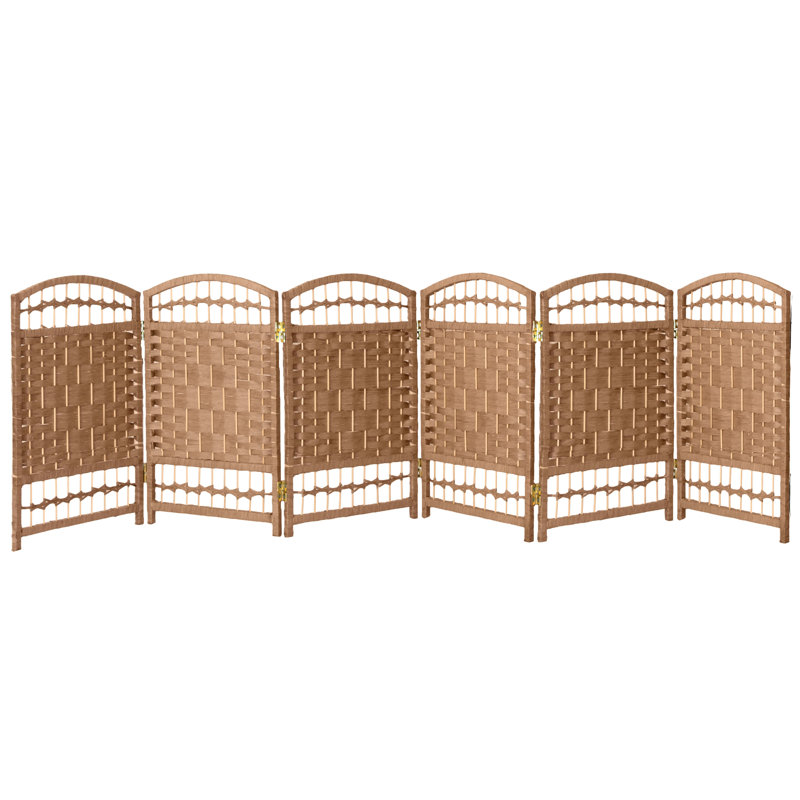 Natural Fiber Weave 2 ft. 6-Panel Folding Screen