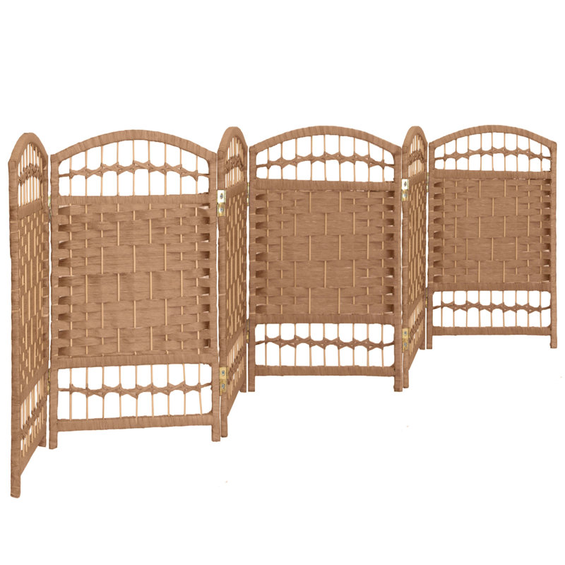 Natural Fiber Weave 2 ft. 6-Panel Folding Screen