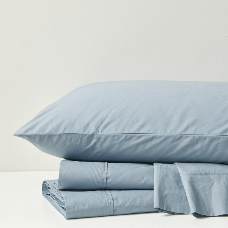 Teal California King Cotton Percale Sheet Set
