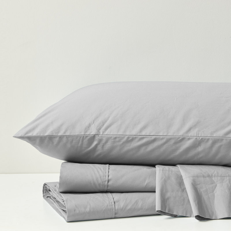 Ivory California King Cotton Percale Sheet Set